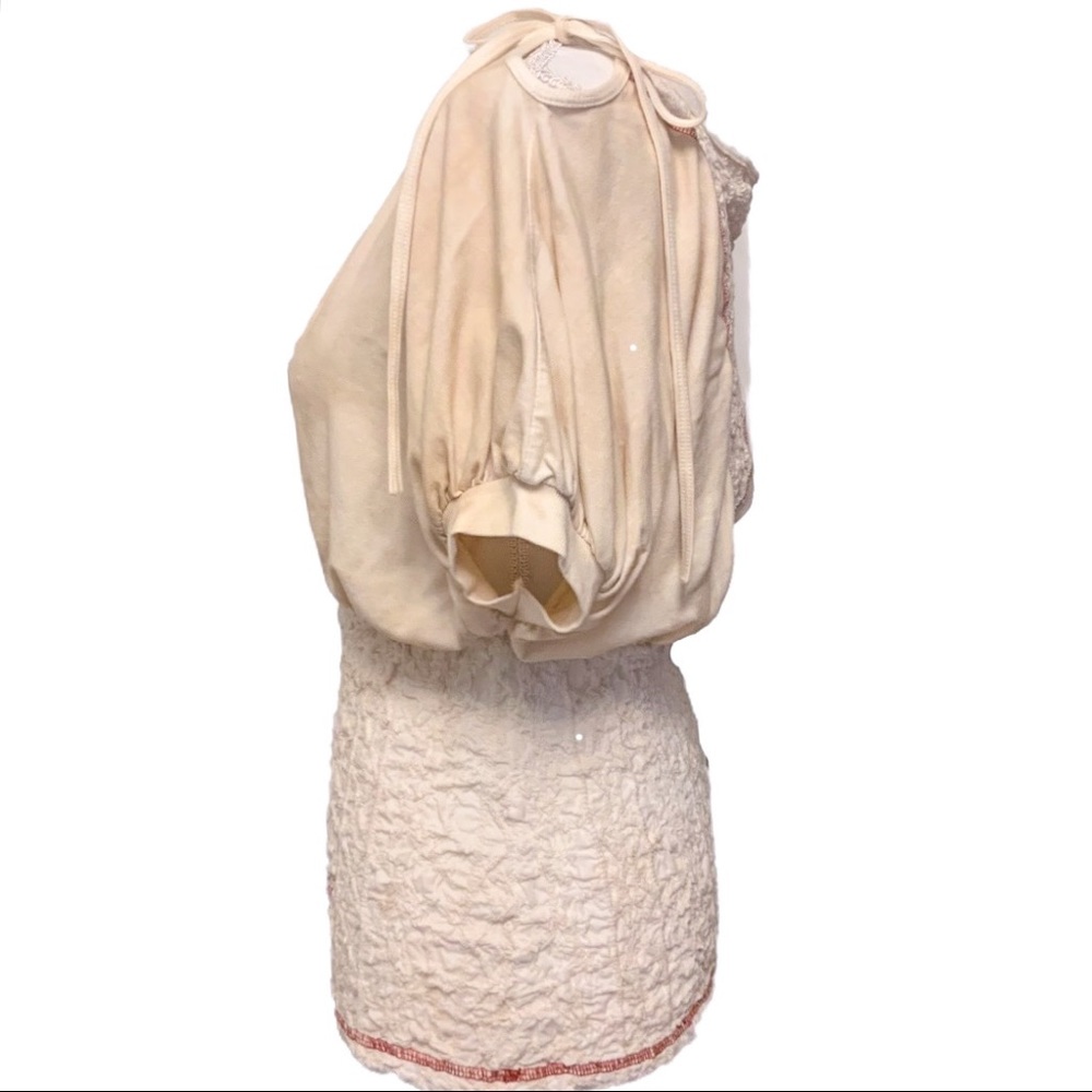 🆕 Retro Lady Cream Contrast Tie ShoulderTop NWT - Picture 5 of 11